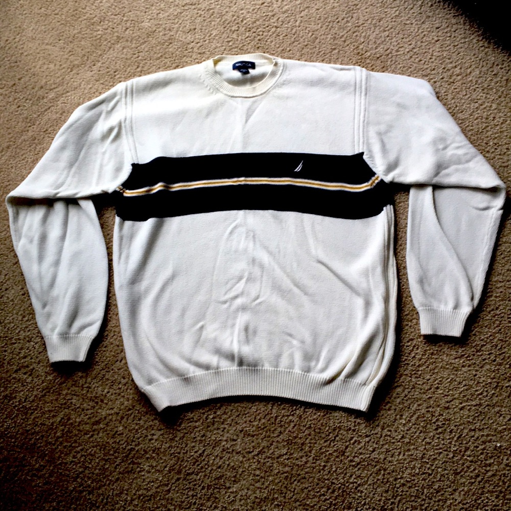 Nautica XL Crewneck Knit Striped Sweater